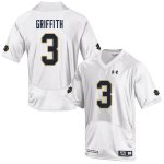 Notre Dame Fighting Irish Men's Houston Griffith #3 White Under Armour Authentic Stitched Big & Tall College NCAA Football Jersey KLX4799ZM